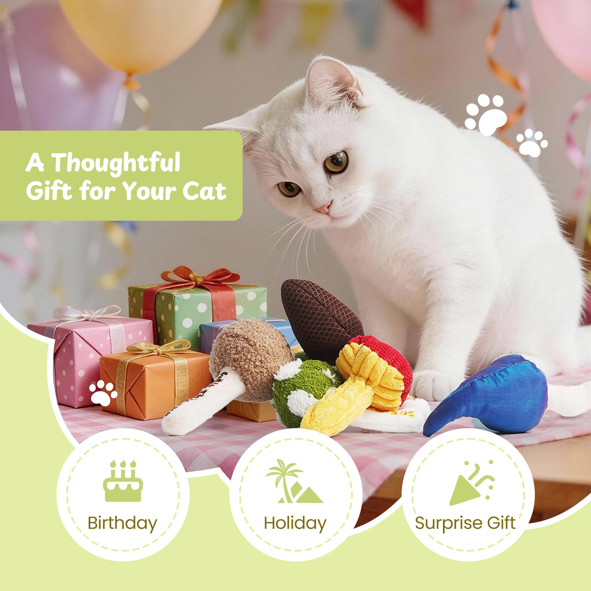 PURETOY indoor cat play pack keeps bored cats engaged with rotating toys.