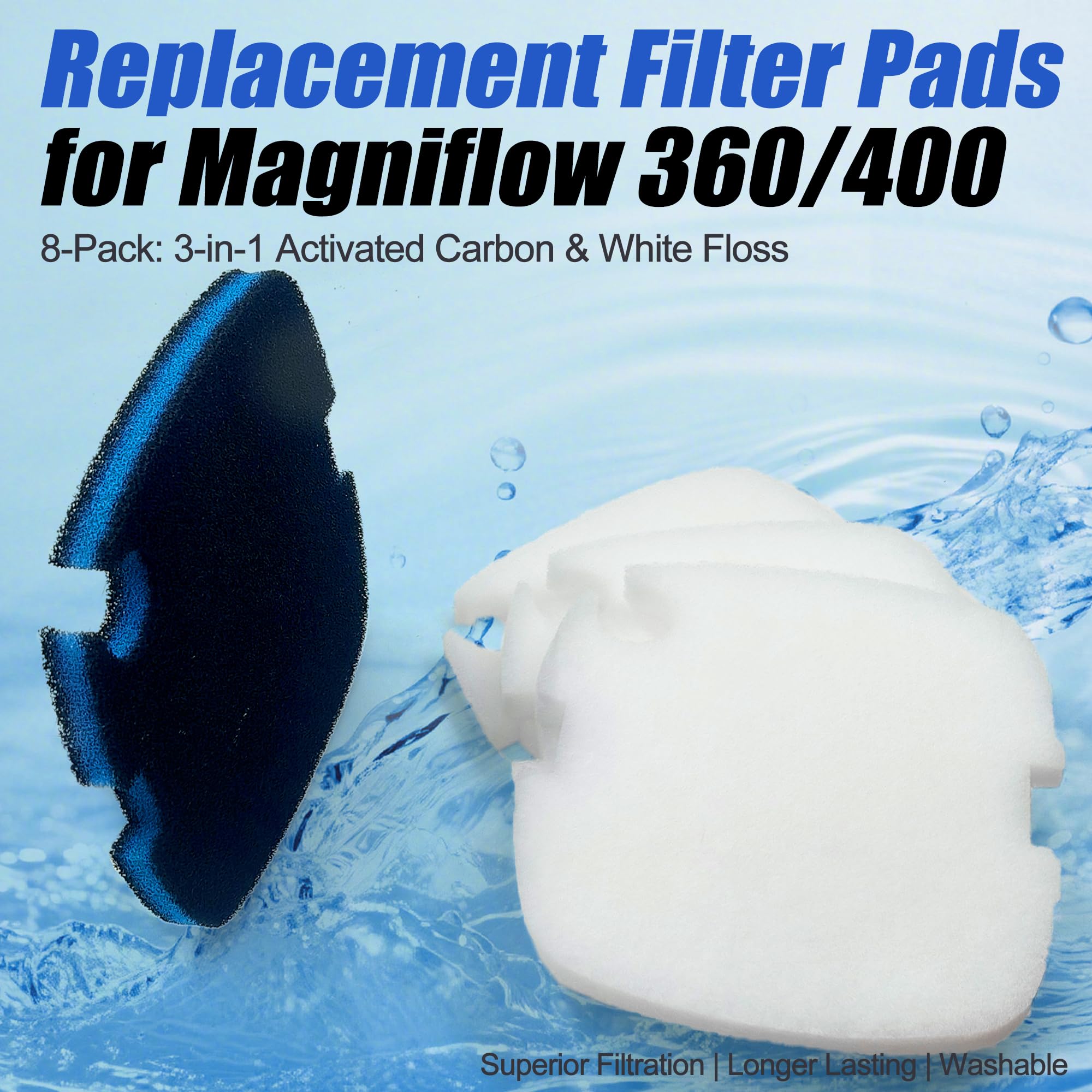 PurifyLogix 3-in-1 coarse filter pad with activated carbon for debris and odor control