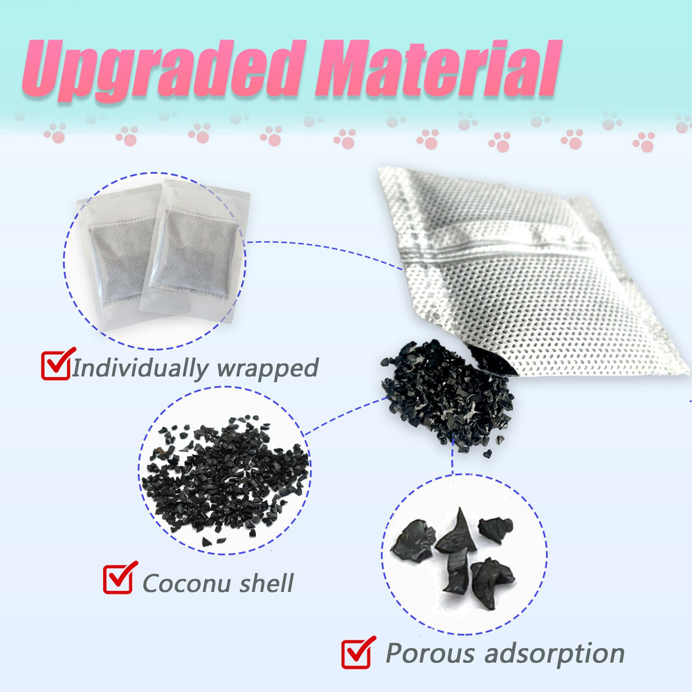 PurifyLogix coconut-shell activated carbon close-up showing high adsorption surface for odor control.