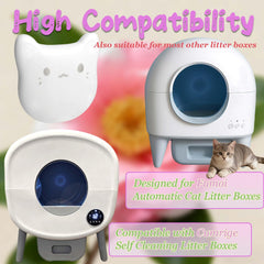 PurifyLogix pods in use, releasing camellia scent and neutralizing litter odors