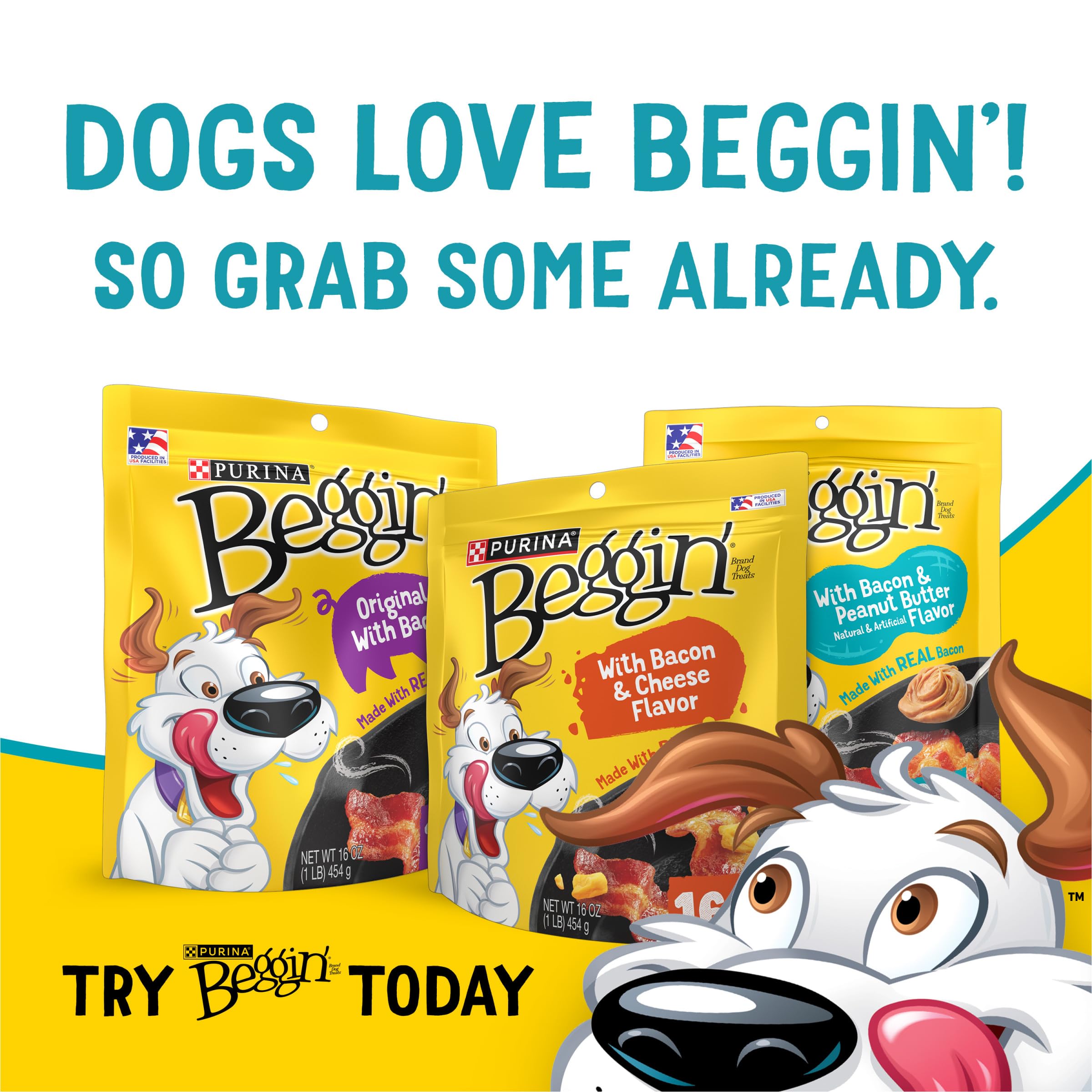 Purina Beggin’ aroma and chewy texture entice dogs