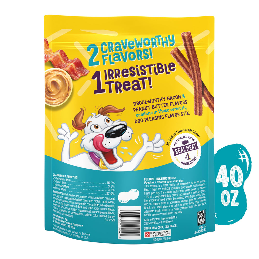 Purina Beggin' Flavor Stix open bag ready for snack time