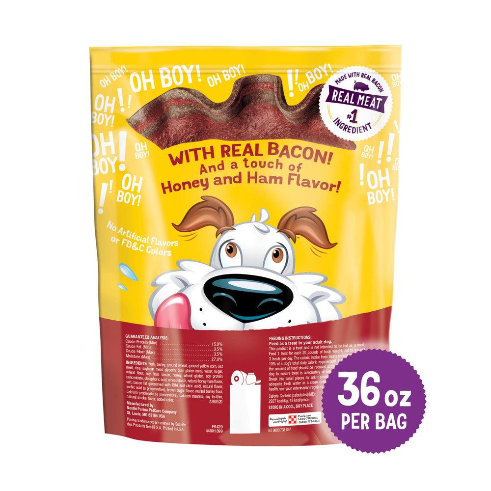 Purina Beggin' Homestyle Honey N' Ham treats used as training reward during sit-stay.