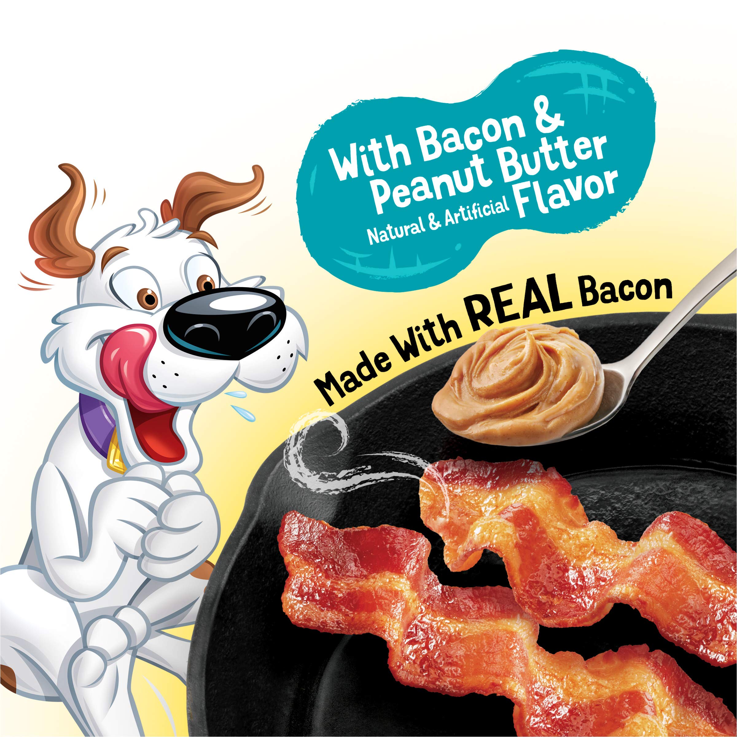 Purina Beggin' Strips bacon and peanut butter aroma entices dogs.