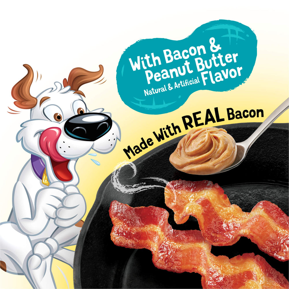 Purina Beggin' Strips bacon and peanut butter aroma entices dogs.