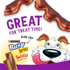 Purina Beggin' Strips with hickory smoke aroma that excites dogs during treats