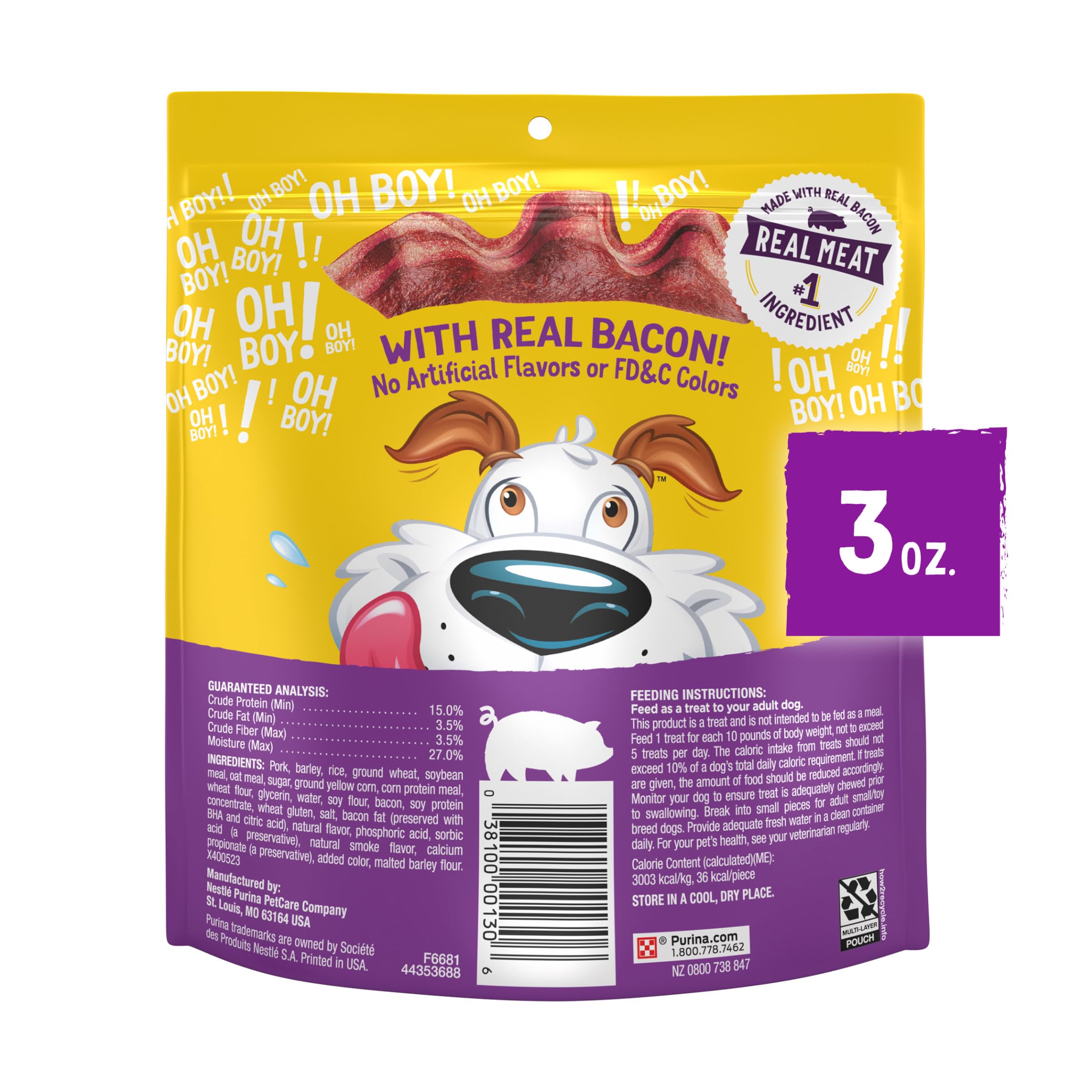 Purina Beggin' Strips resealable pouch keeps freshness.