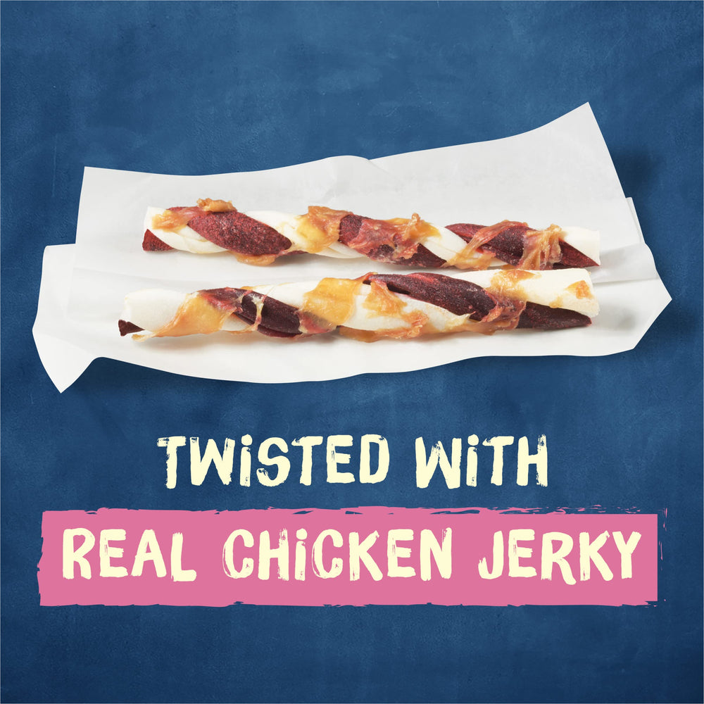 Purina Busy Jerky Twists beefhide and chicken dual-flavor chew