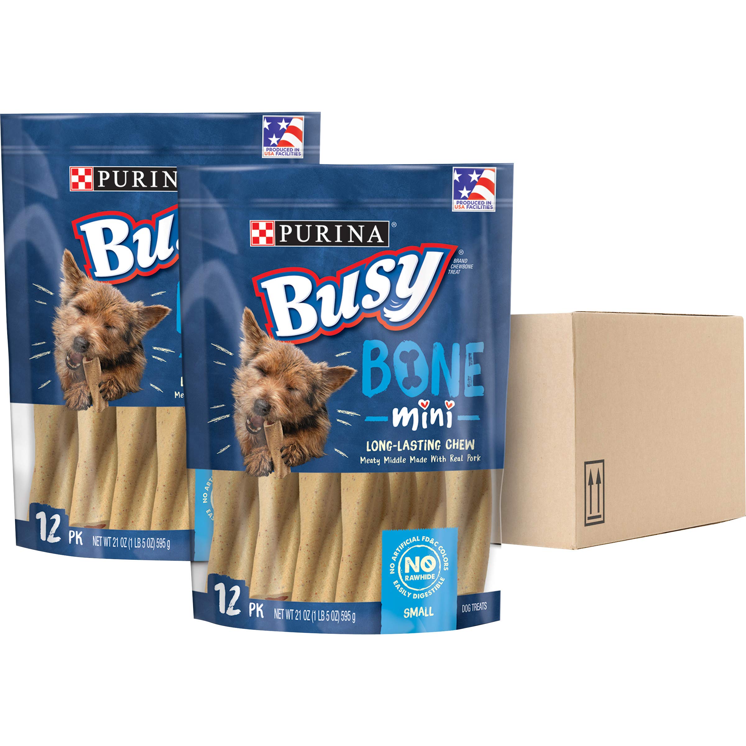 Purina Busy mini bone with center meat enhances chew flavor for small dogs