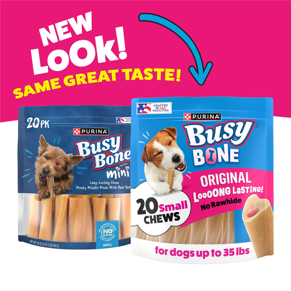 Purina Busy mini bone rawhide-free provides a safe, digestible option for small dogs