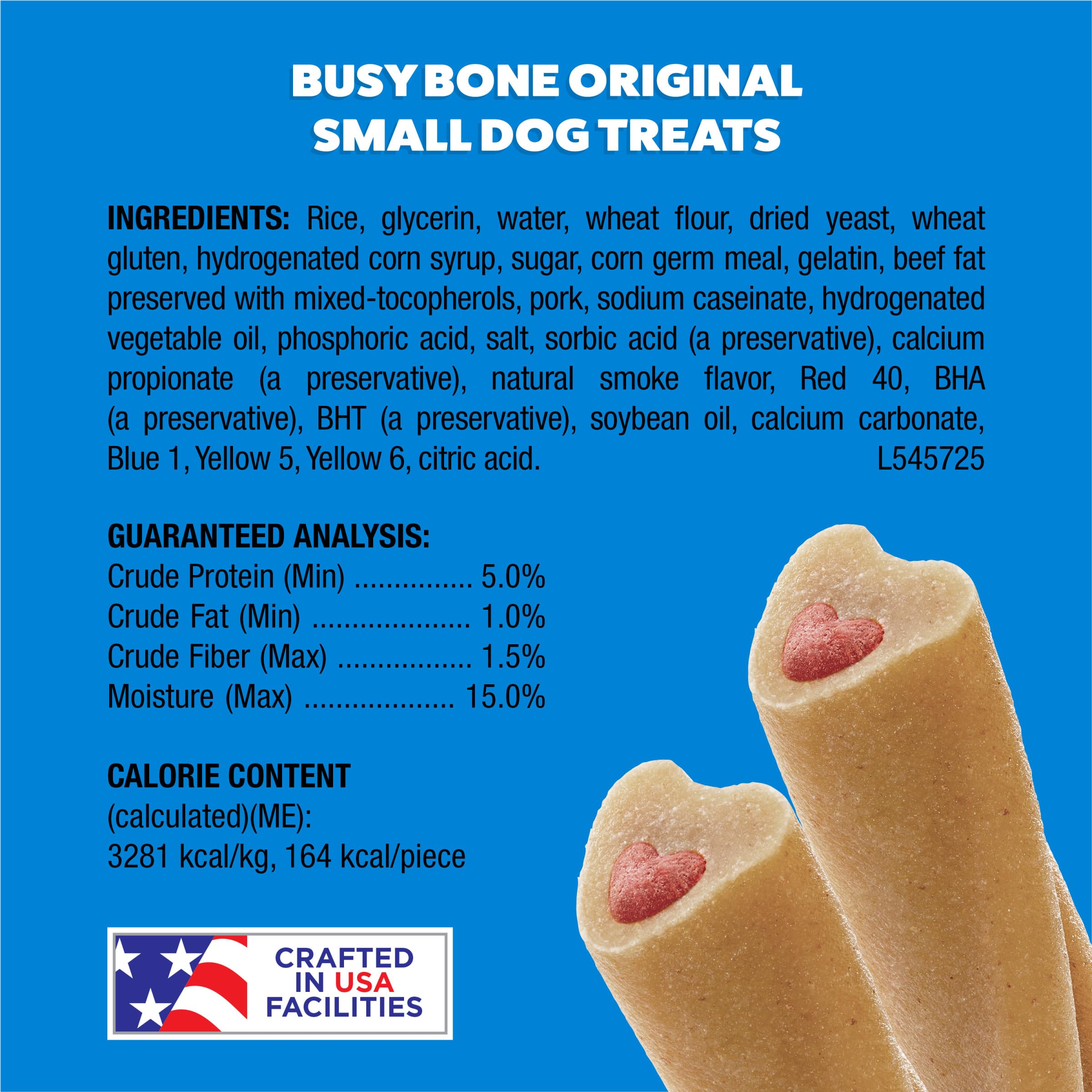 Purina Busy US facilities: produced in Purina-owned facilities for quality checks