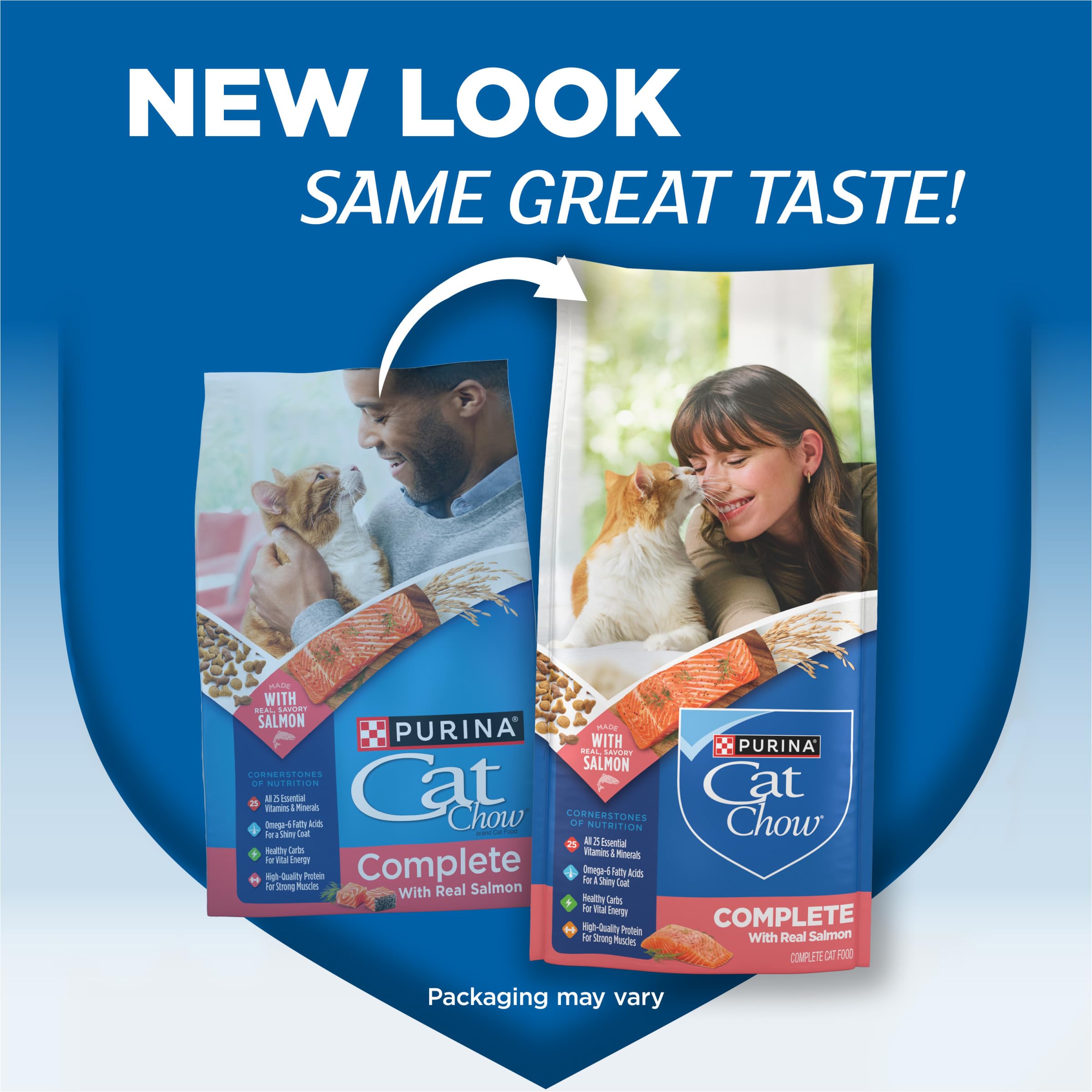 Purina Cat Chow Complete high-protein kibble close-up showcases protein-forward nutrition