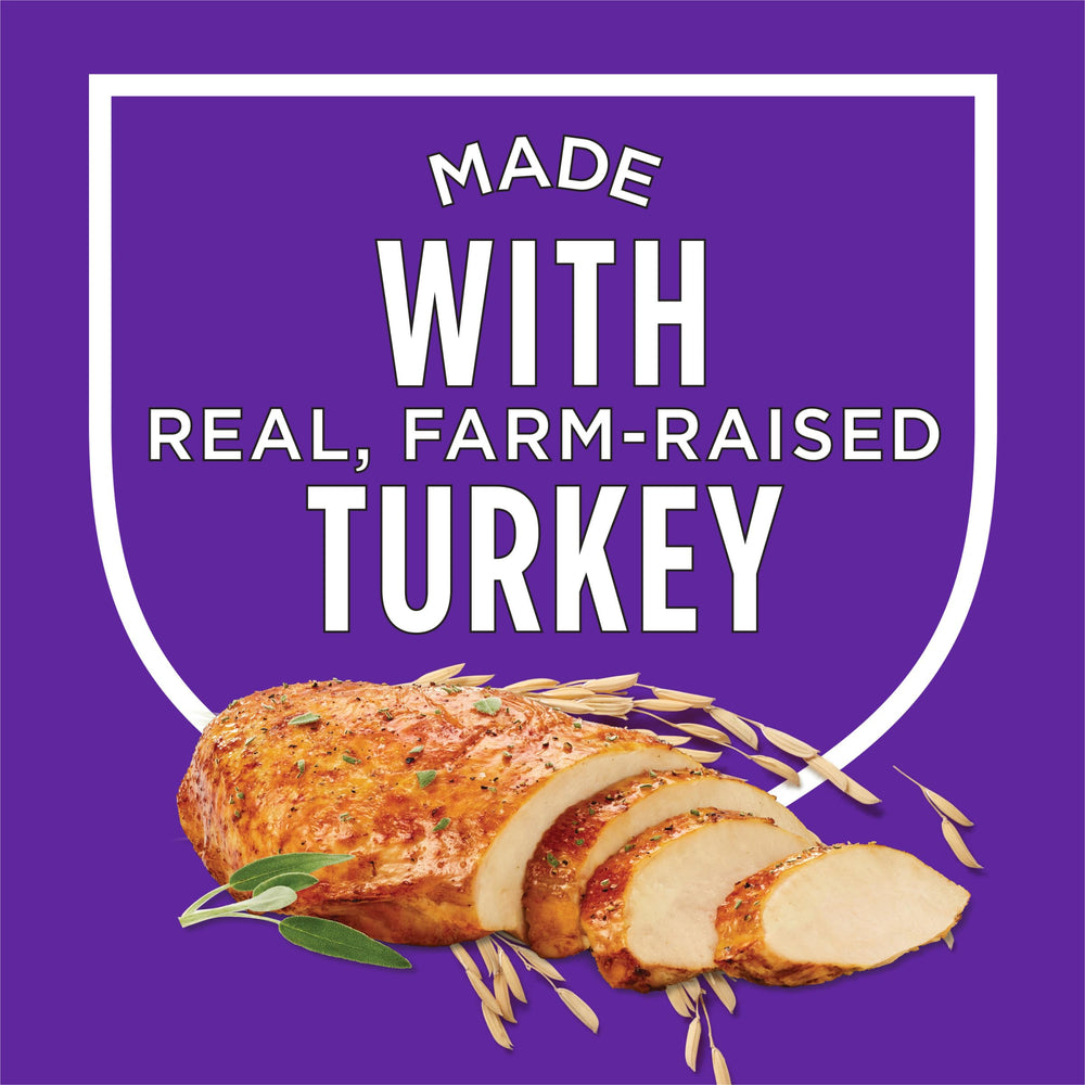 Purina Cat Chow Ingredients Label highlights real farm-raised turkey.