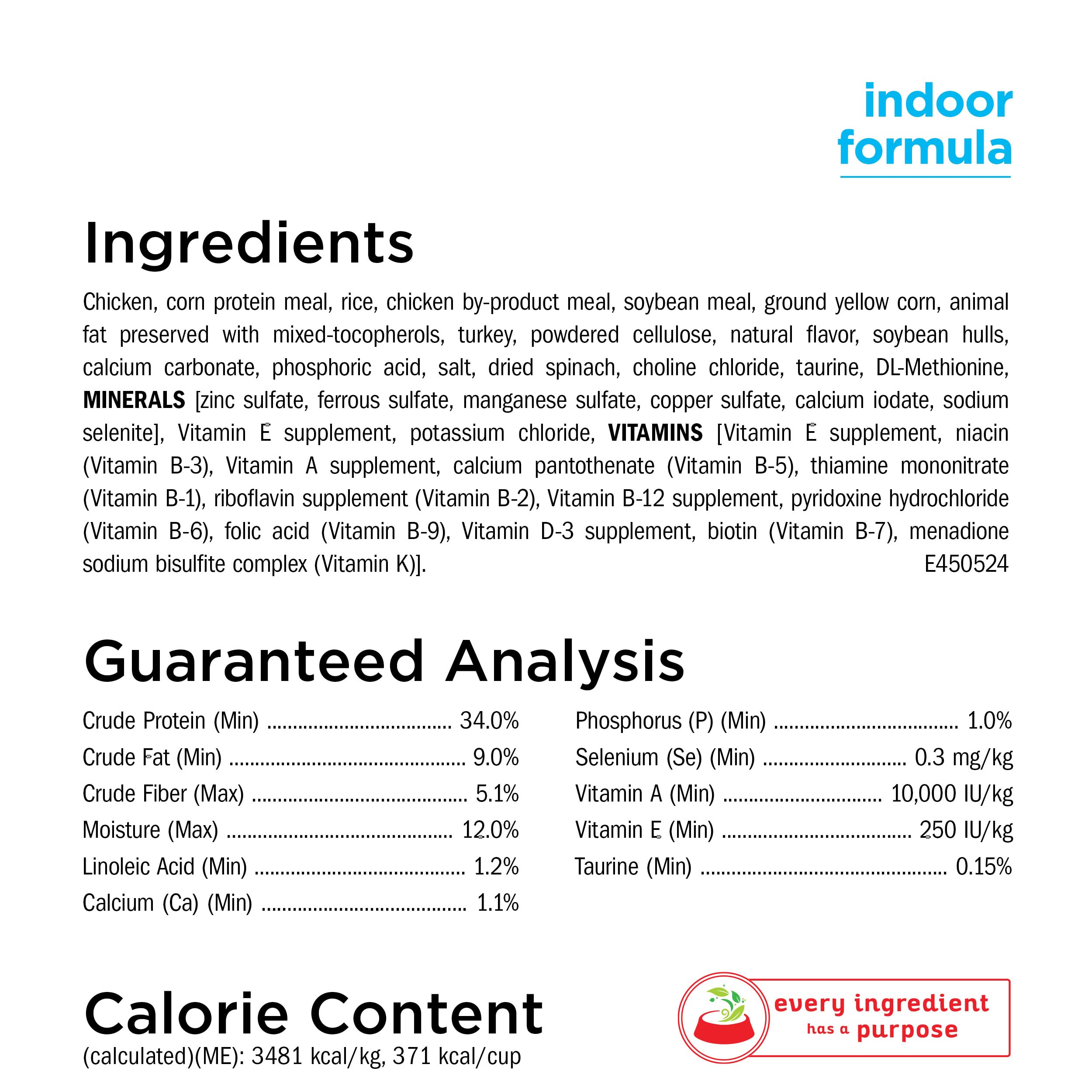 Purina Cat Chow Naturals Indoor no artificial flavors colors or preservatives