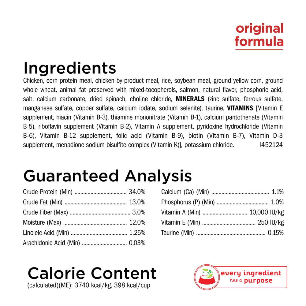 Purina Cat Chow Naturals Original real salmon ingredient suggests high-quality protein