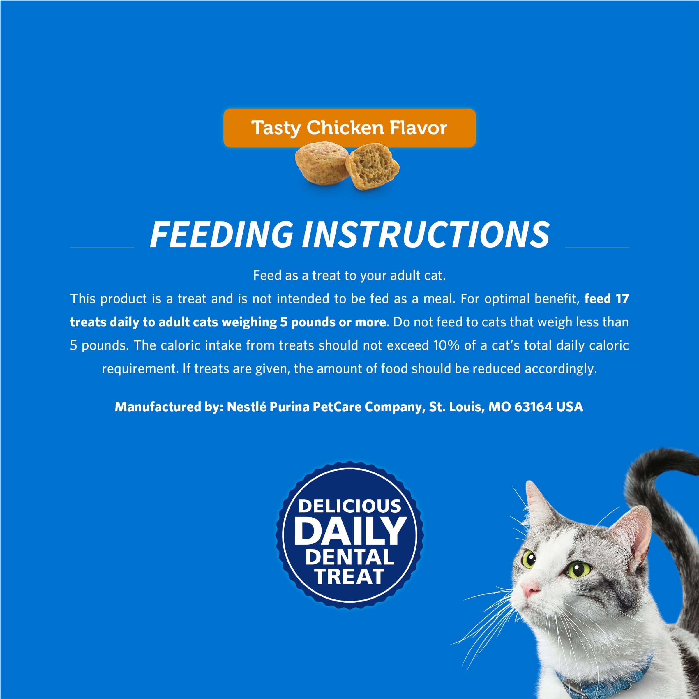 Purina DentaLife invites nibbling with savory crunch for cats.