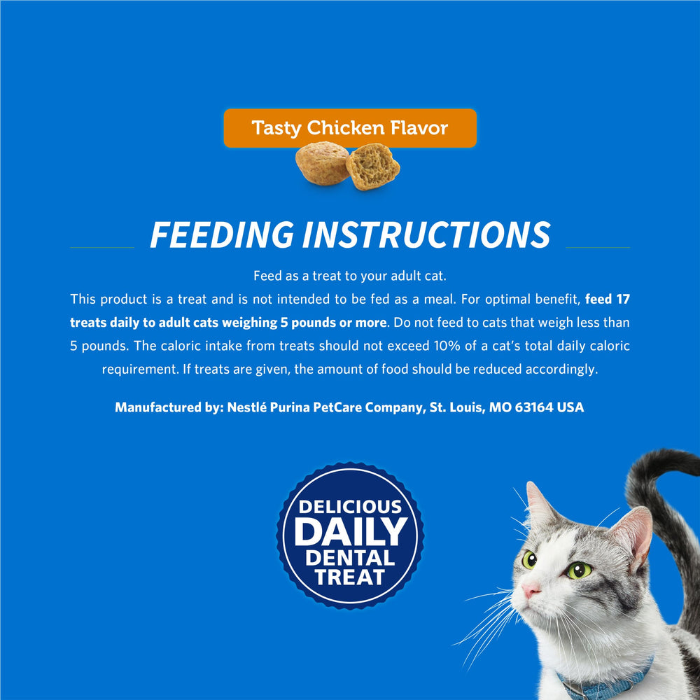 Purina DentaLife invites nibbling with savory crunch for cats.