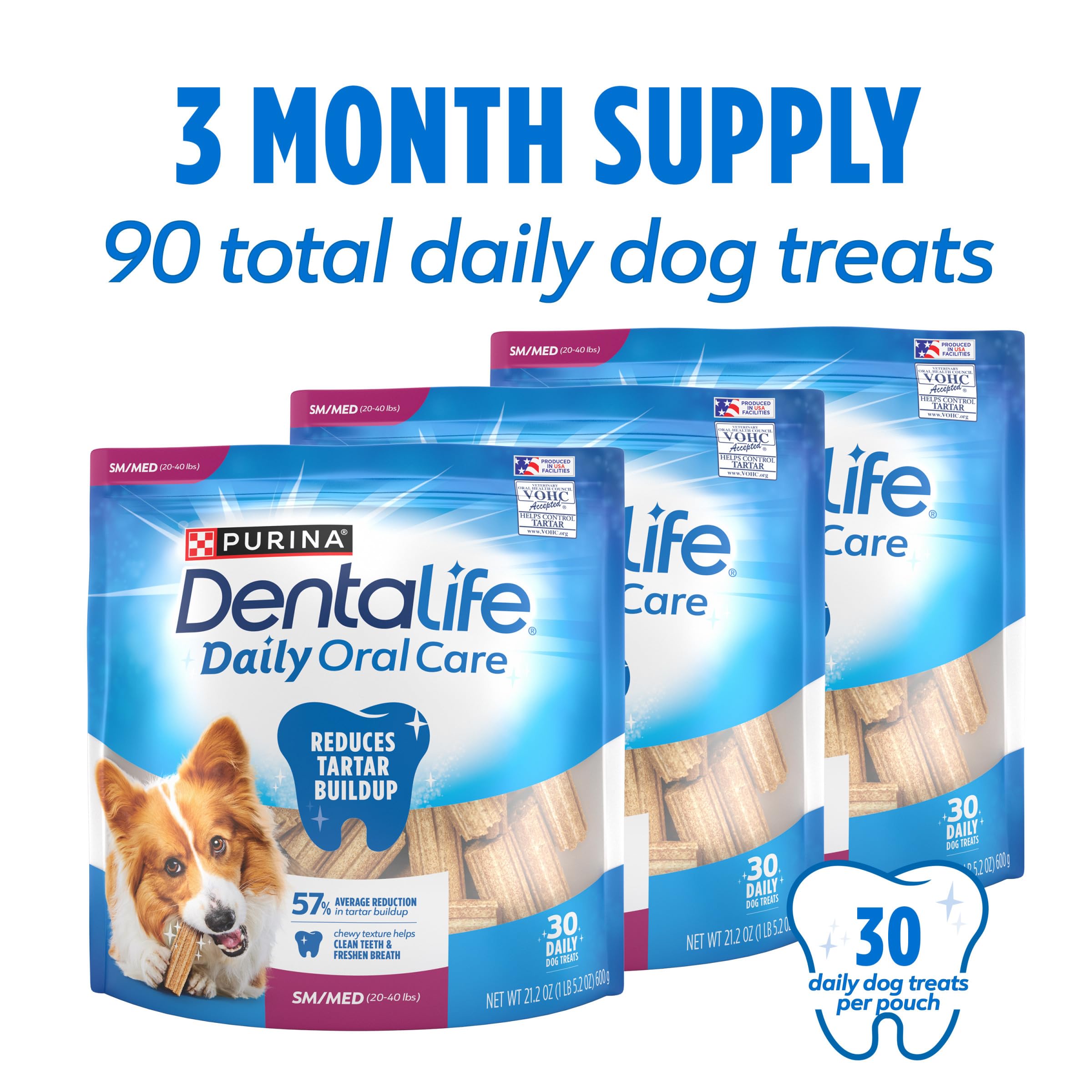 Purina DentaLife eight-ridge chews for thorough cleaning