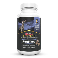 Purina FortiFlora dog bottle front view supports gut health