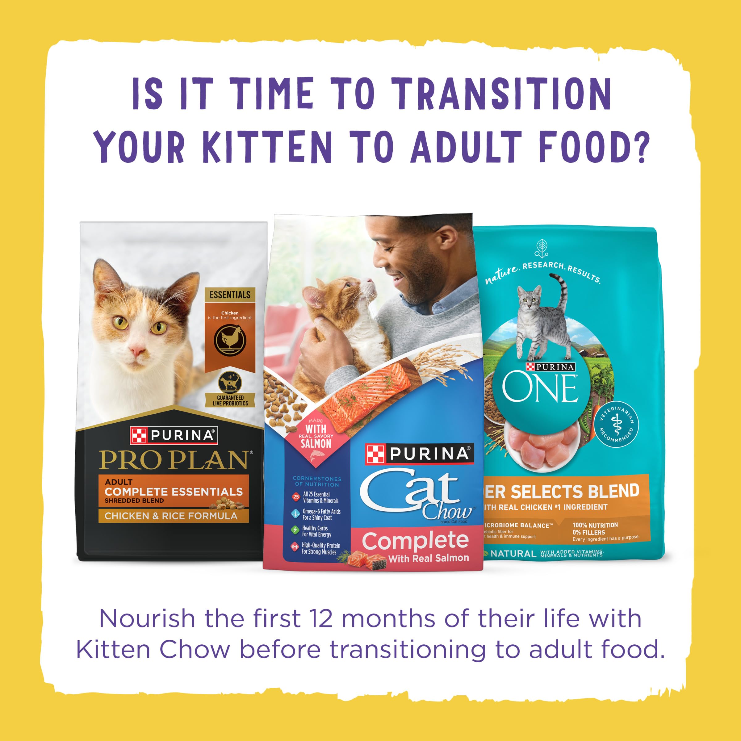 Purina Kitten Chow real-flavored kibble supports healthy appetite.