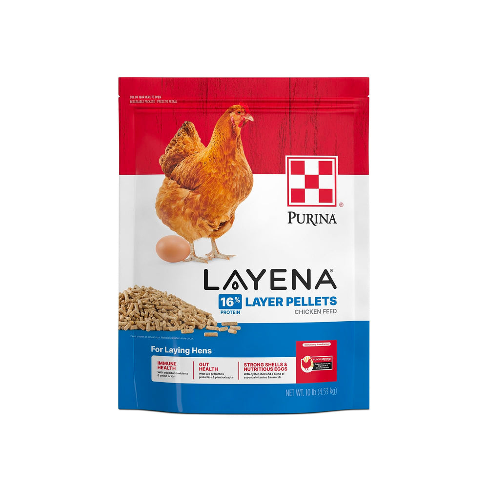 Purina Layena Pellets bag front showing branding for laying hens