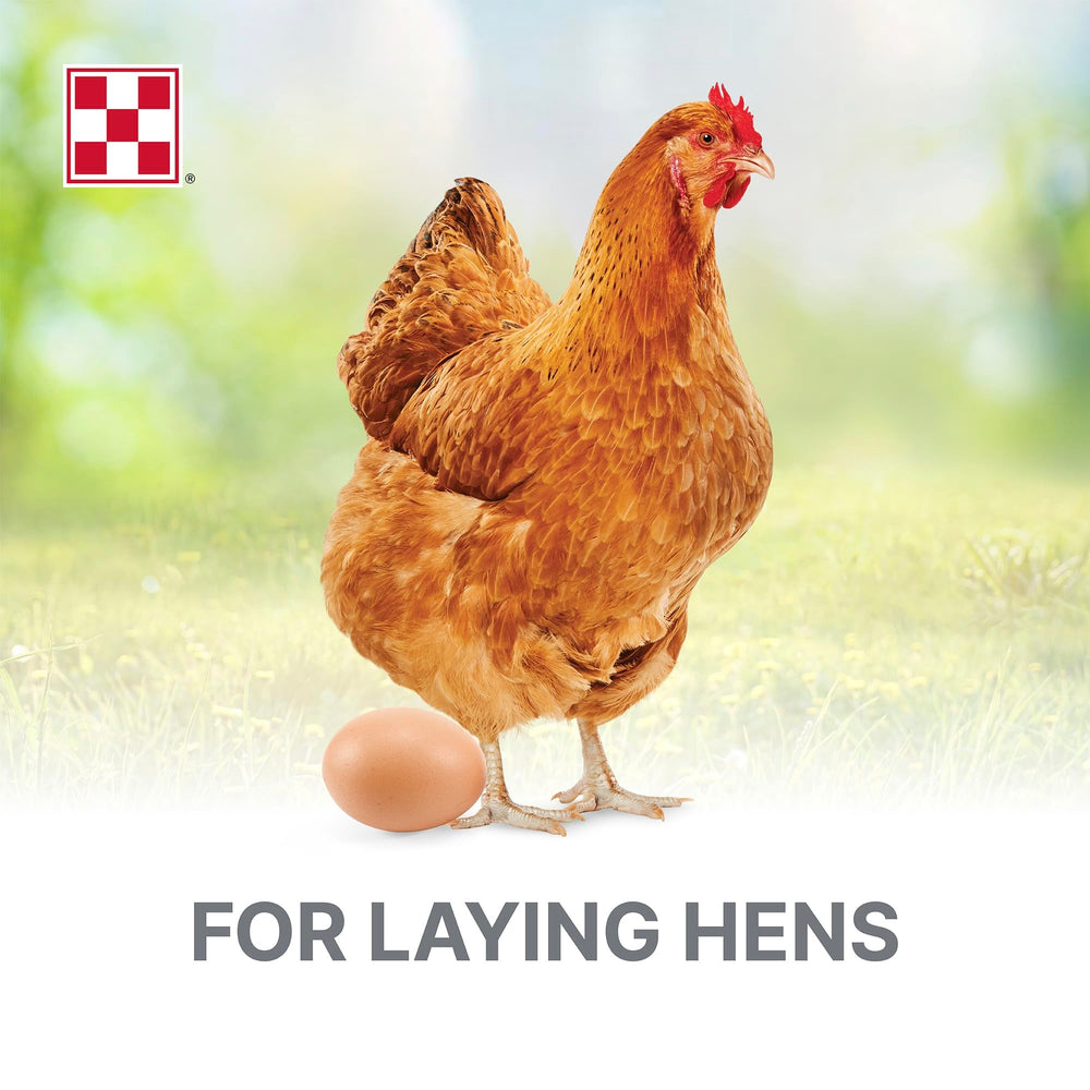 Purina Layena Pellets nutrition label highlights calcium and vitamins