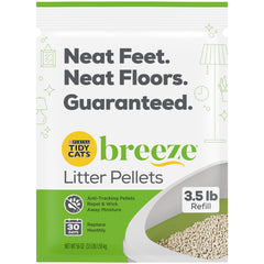 Purina Litter Breeze Pellets two-pack Limited Edition—dust-free for clean floors.