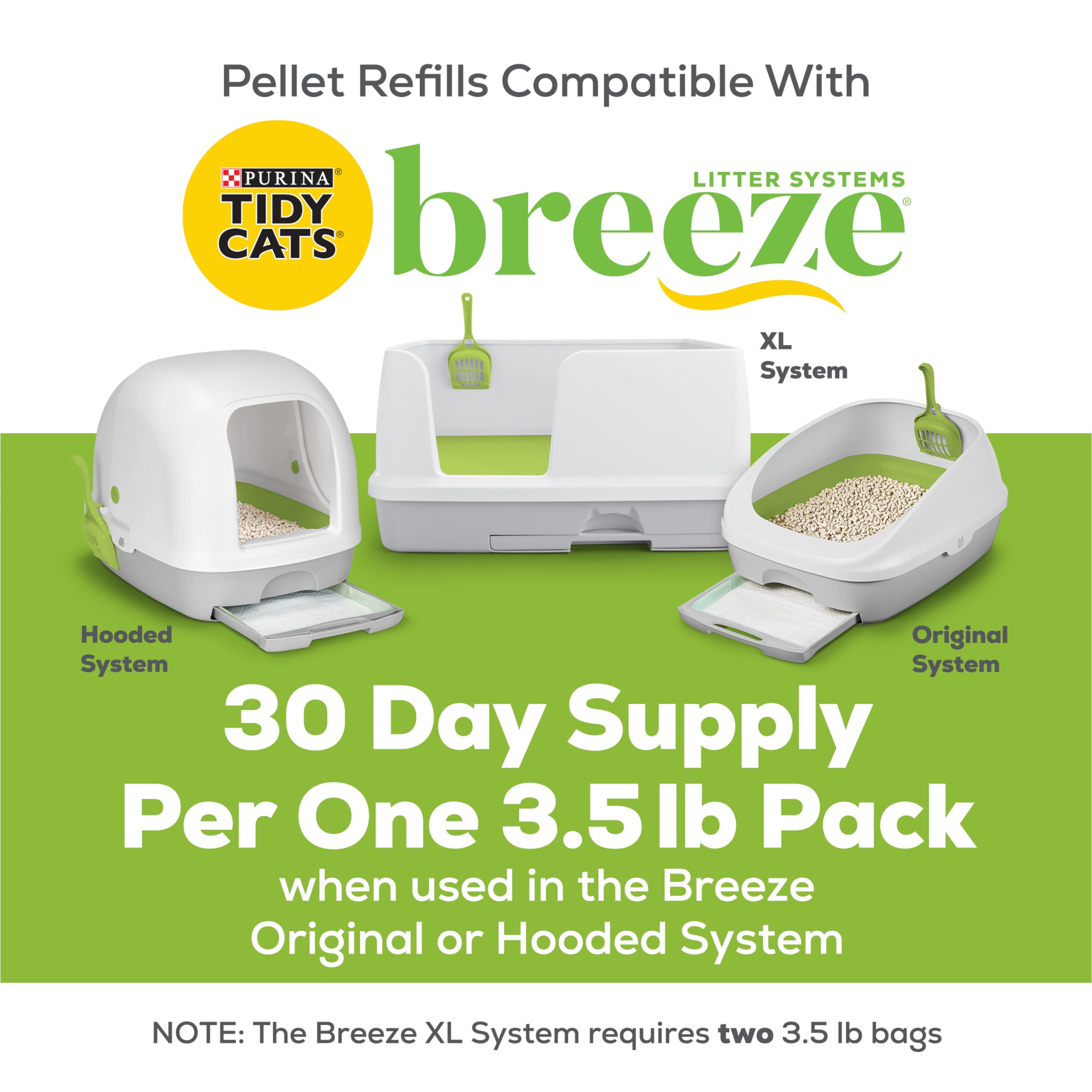 Purina Litter Breeze Pellets suit multi-cat homes for a month.