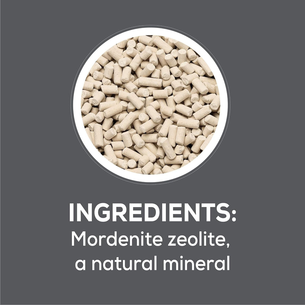 Purina Litter Breeze Pellets shown as 99.9 percent dust-free.