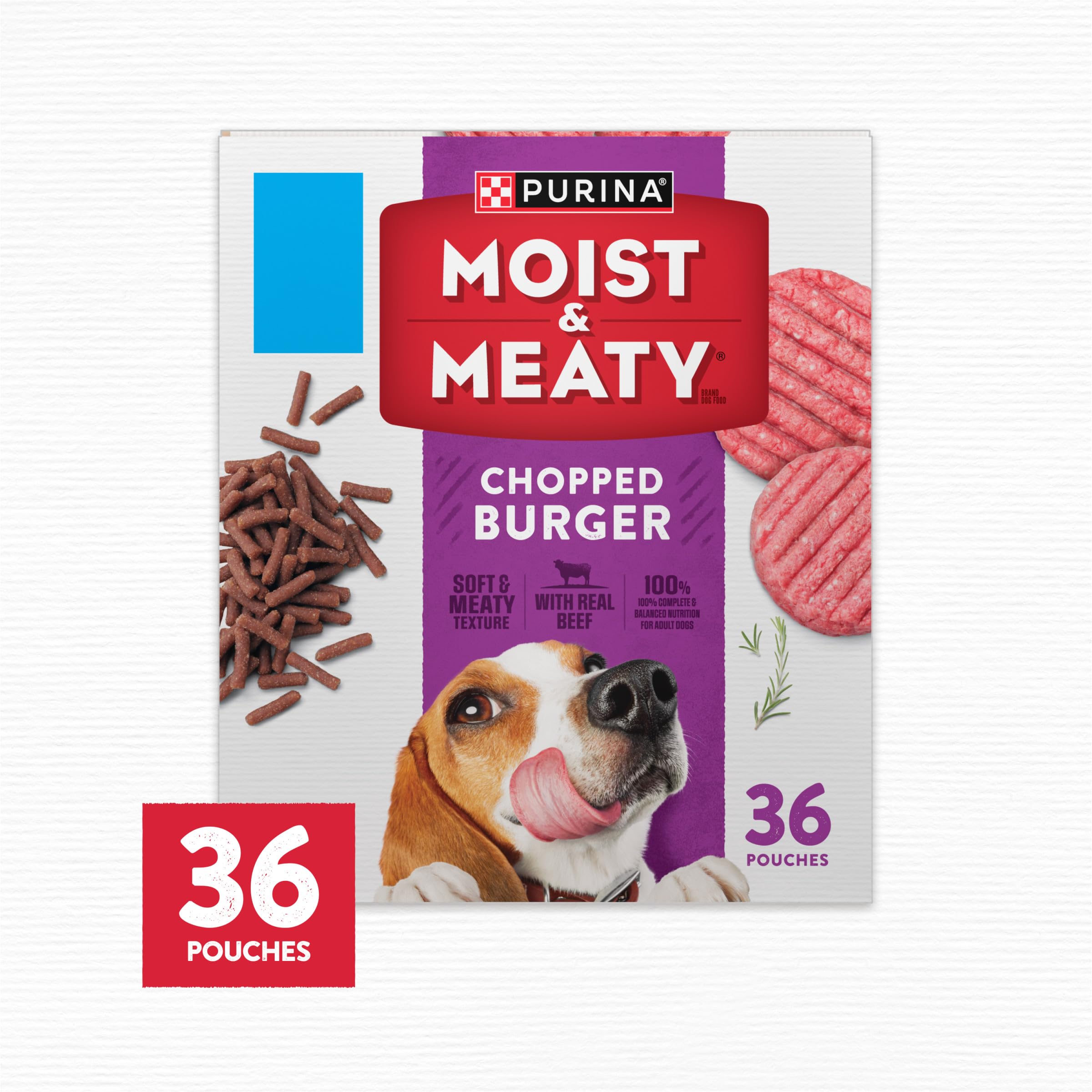 Purina Moist & Meaty serving time image showing easy, convenient portions