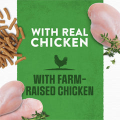 Purina Moist and Meaty soft texture dog food emphasizes easy-to-chew bites.
