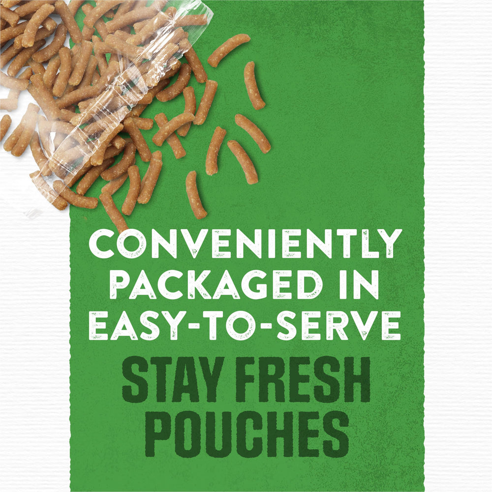 Purina Moist and Meaty toppers mix with kibble for extra flavor.