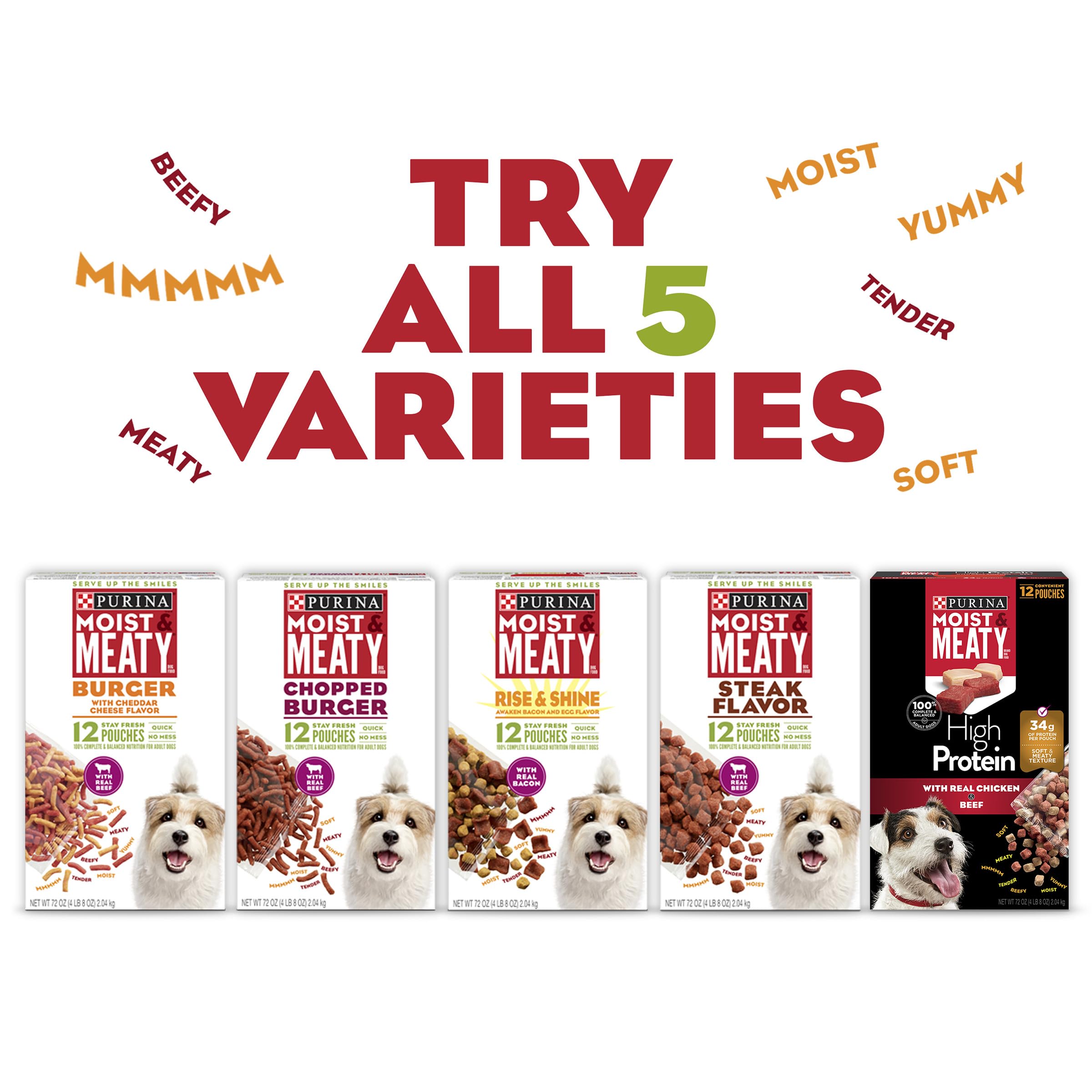 Purina Moist & Meaty cheddar aroma pouch appealing to dogs during meals