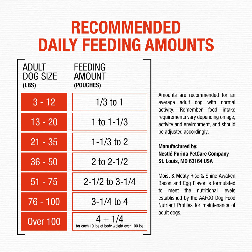 Purina Rise and Shine 36-count box for regular dog meals