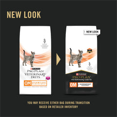 Purina OM 16 lb bag of dry food for weight management and palate-friendly crunch.