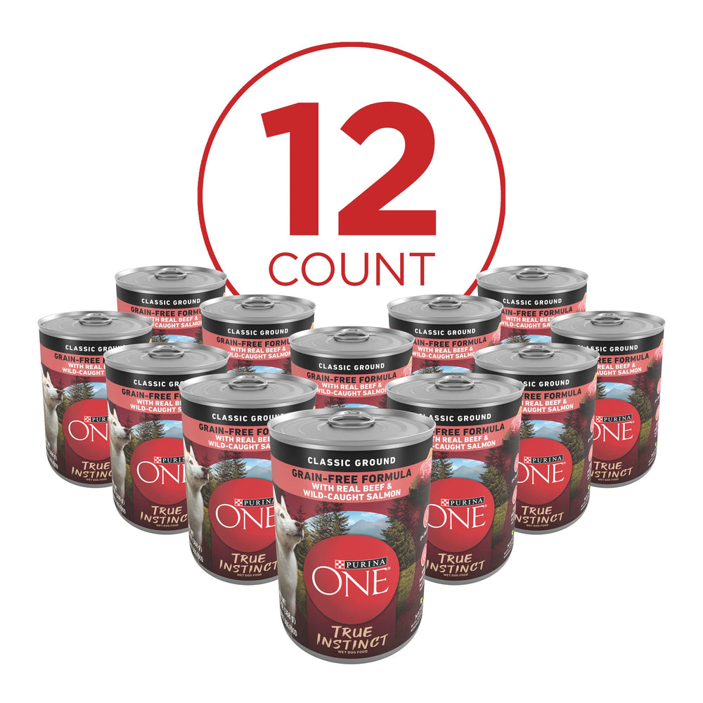 Beef-first ingredient highlight in Purina ONE True Instinct formula