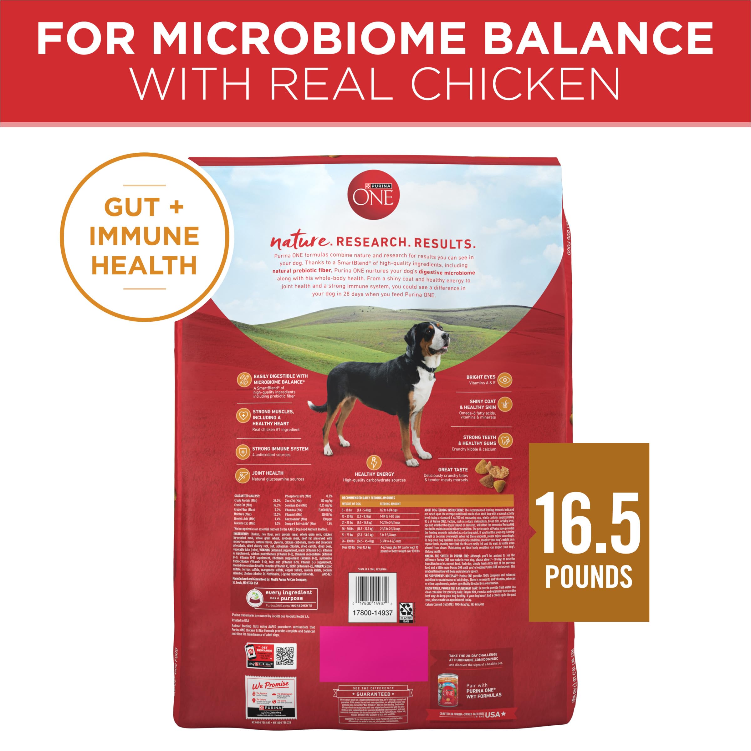 Purina ONE joint-support hint with glucosamine in the recipe.