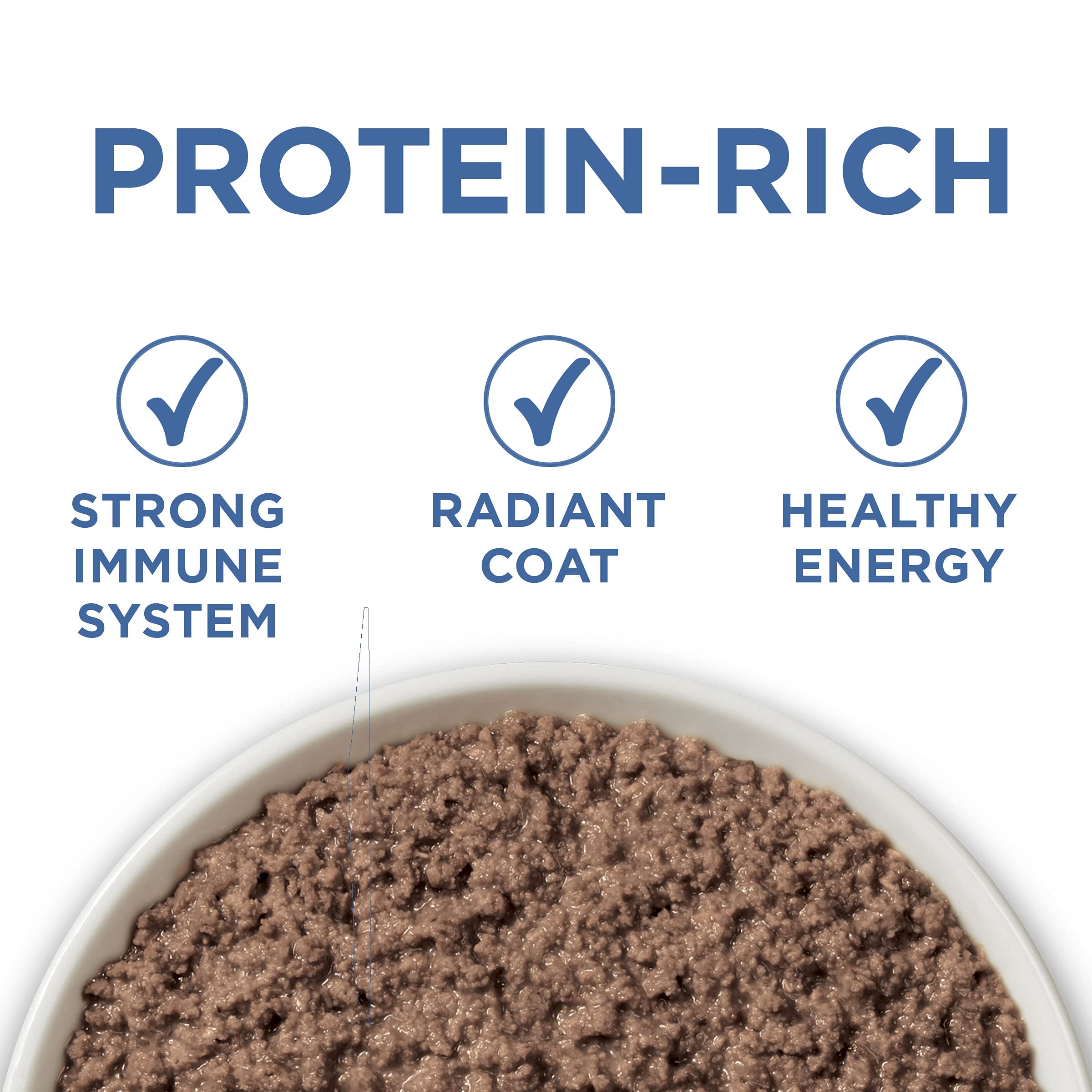 Purina ONE chicken and ocean whitefish pate ingredients highlight real meat for protein.