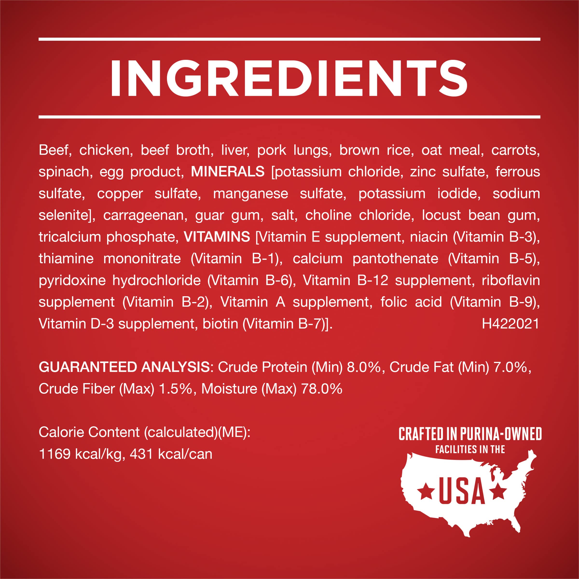 Purina ONE Classic Ground Beef and Brown Rice Entree ingredients shot showing beef and rice