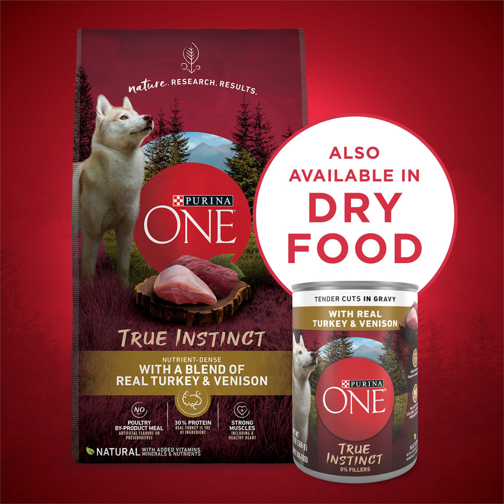 Purina ONE complete and balanced nutrition for adult dogs.