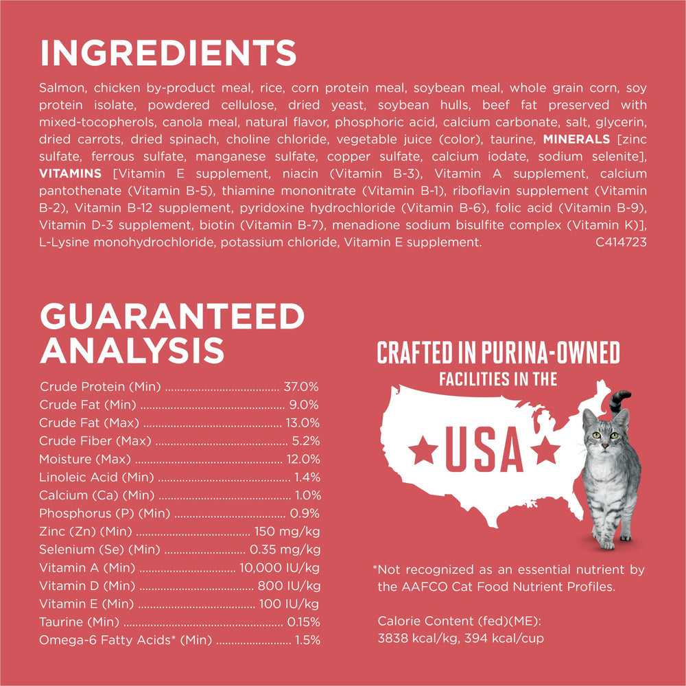 Purina ONE crunchy bites detail emphasizes texture for satiety and enjoyment.