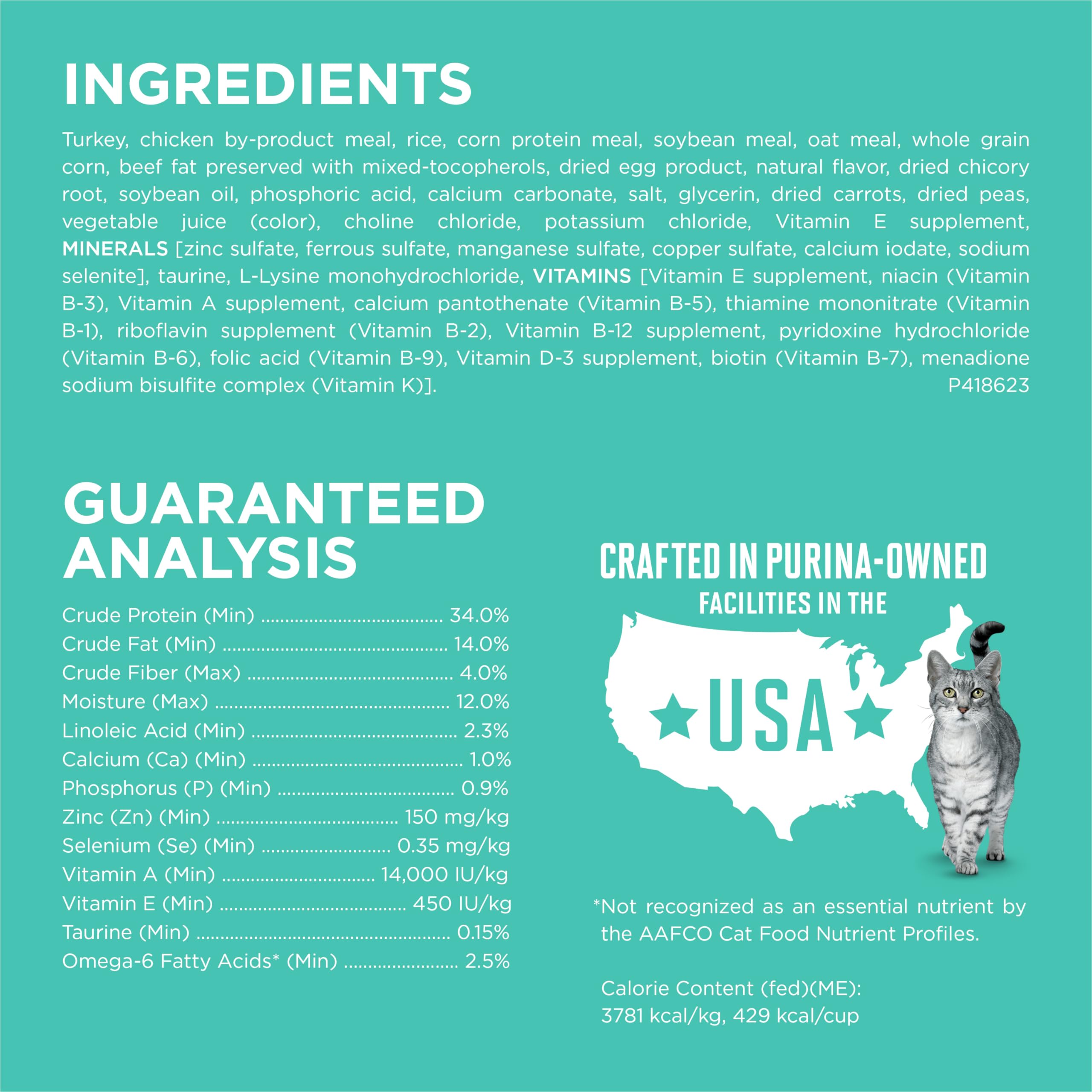Purina ONE crunchy kibble with calcium promotes strong teeth and healthy gums.