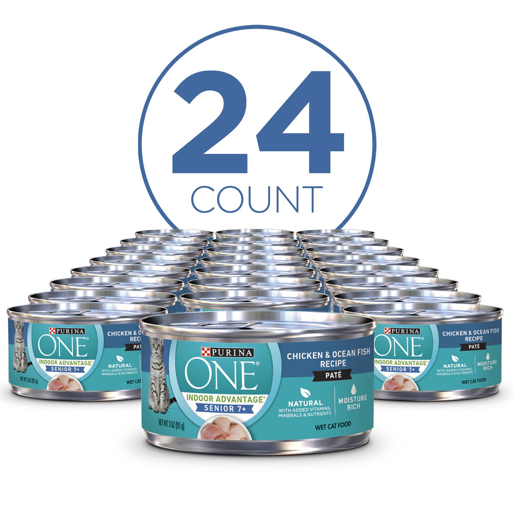 Purina ONE senior pate pull-top can for easy, quick servings.