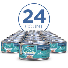 Purina ONE senior pate pull-top can for easy, quick servings.