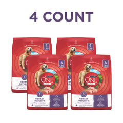 Purina ONE high-protein dry dog food chunks support strong muscles.