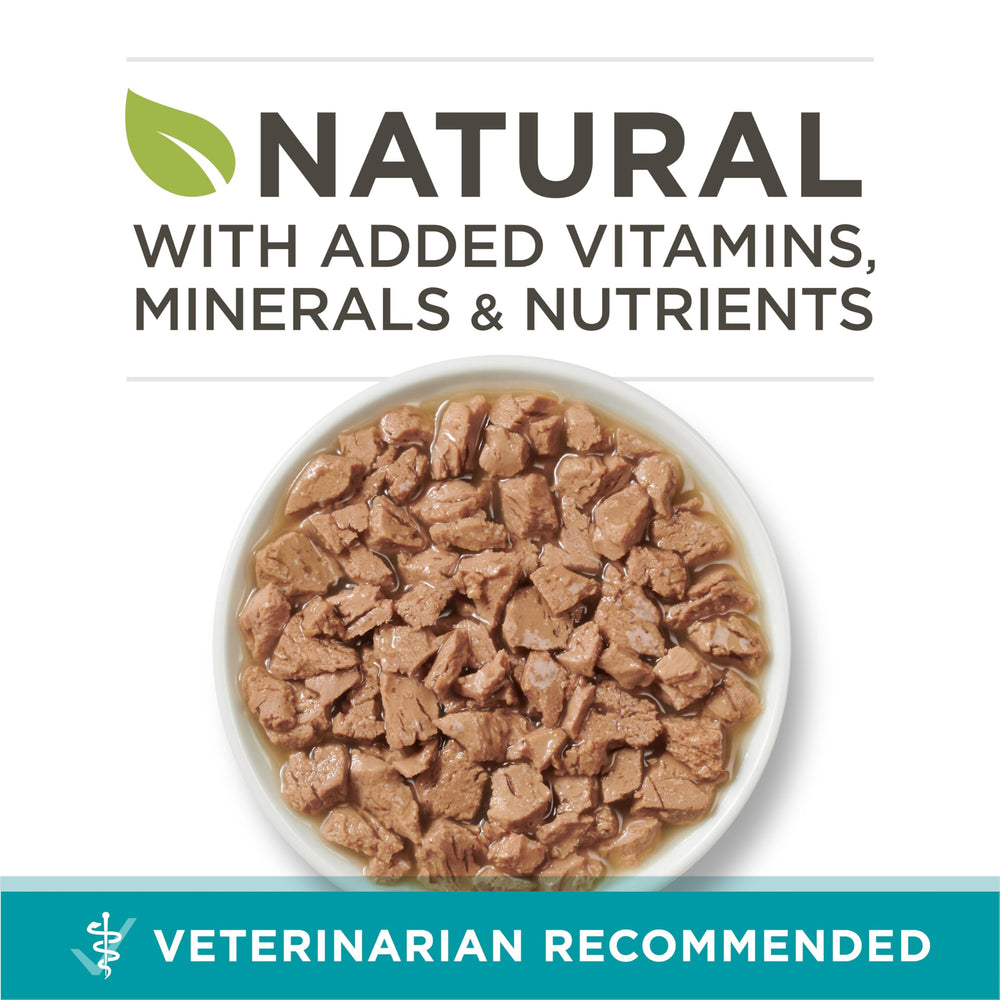 Purina ONE Ideal Weight wet cat food in sauce featuring tender morsels for adults.