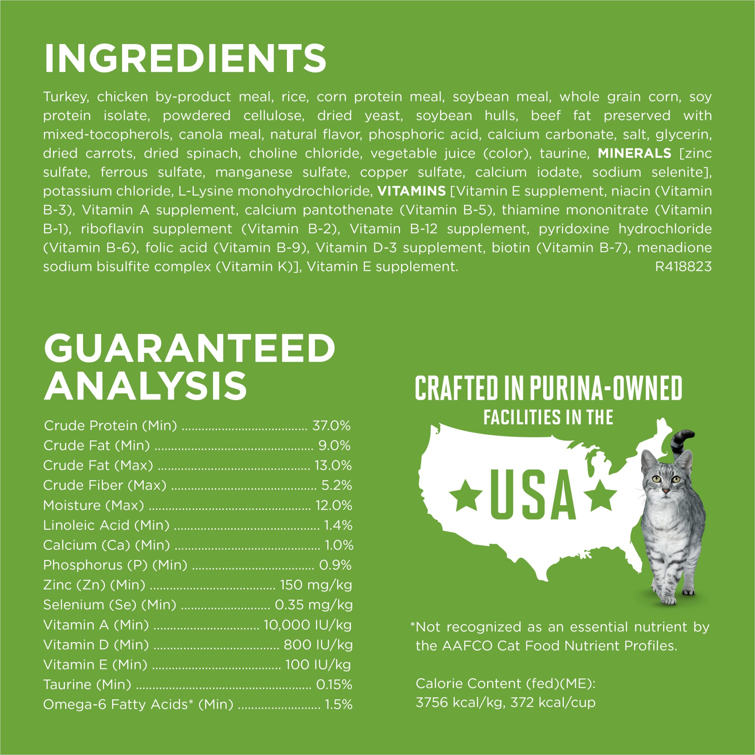 Purina ONE Indoor Advantage fiber blend aids hairball control for indoor felines