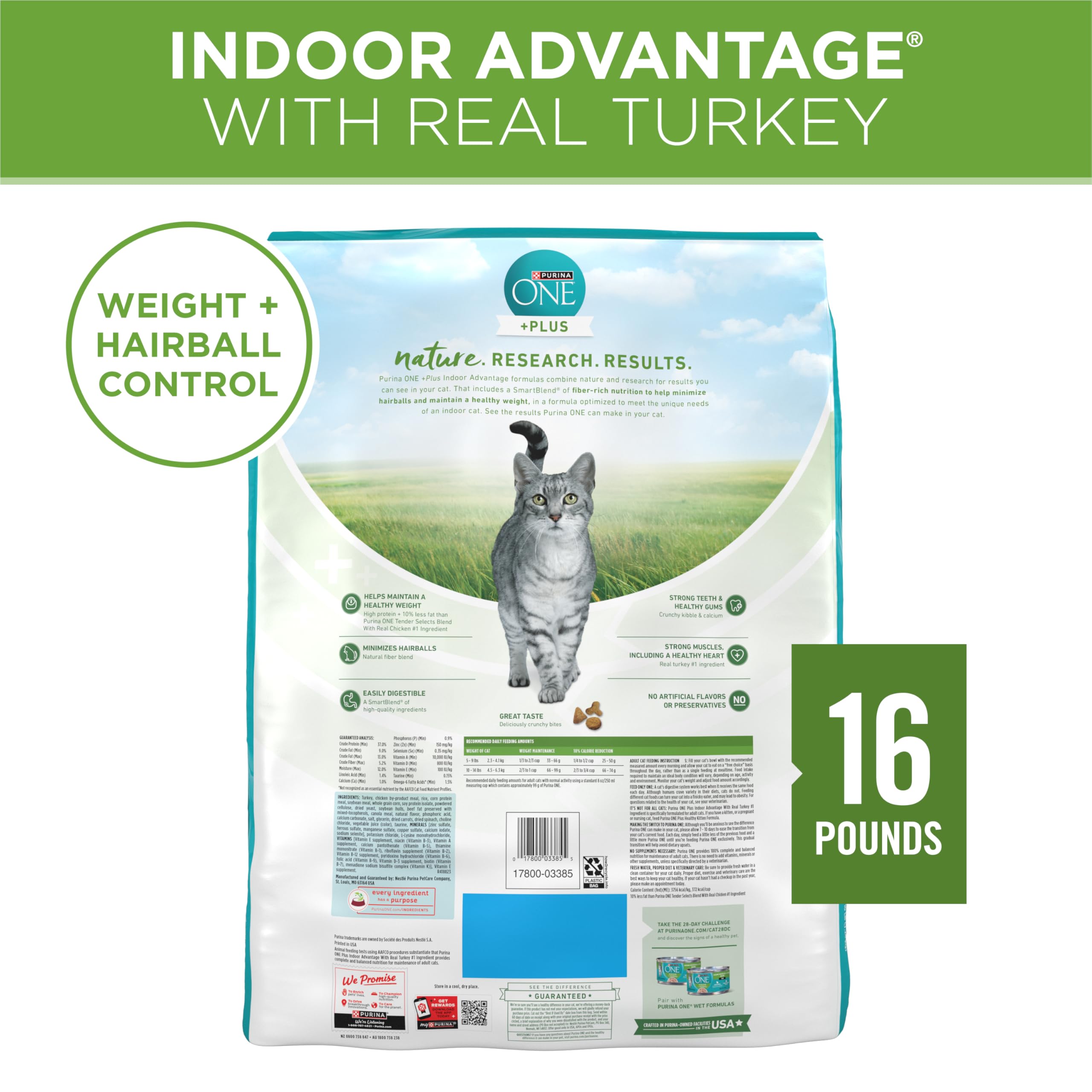 Purina ONE Indoor Advantage no artificial preservatives for clean ingredients