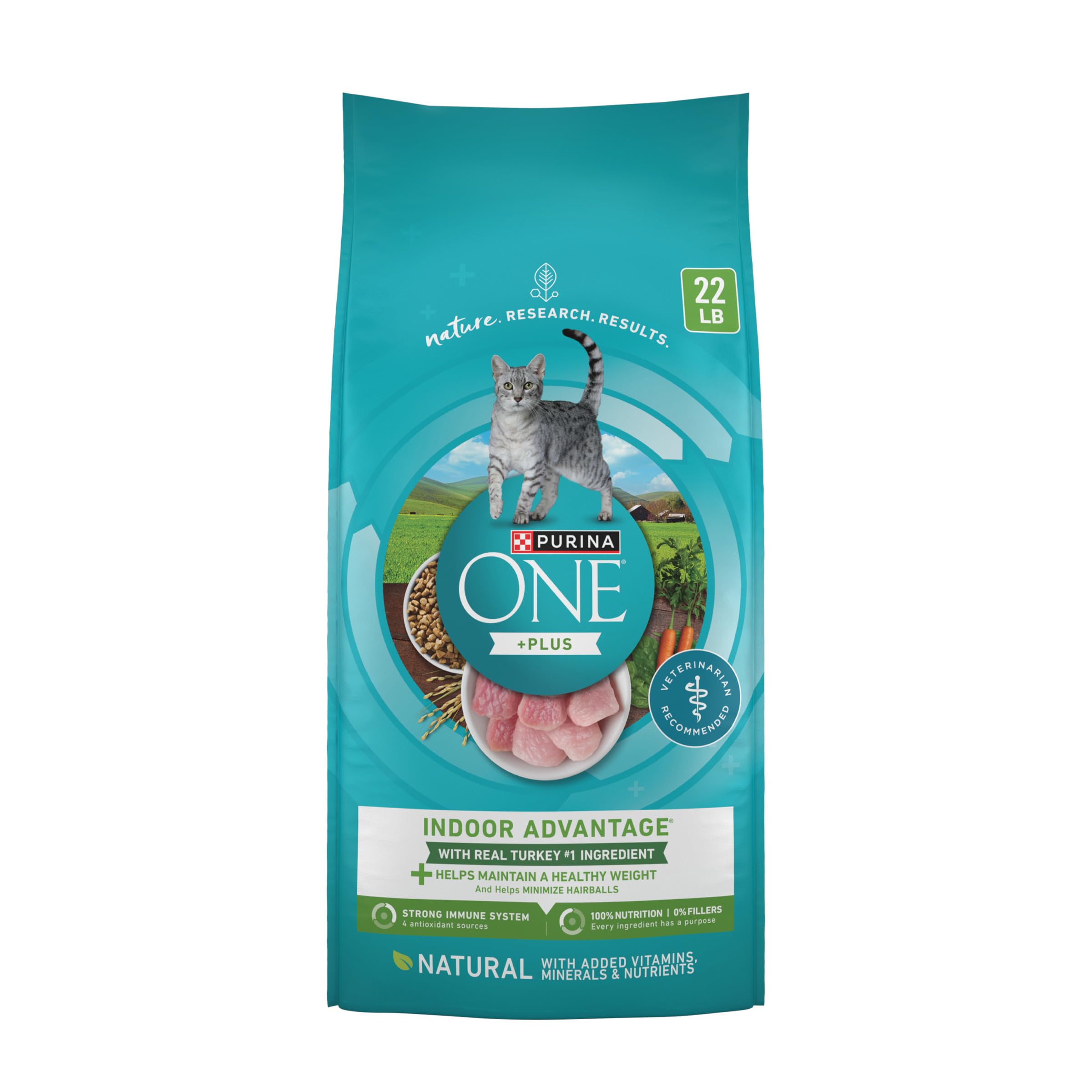Purina ONE Indoor Advantage real turkey ingredient close up supporting lean muscles