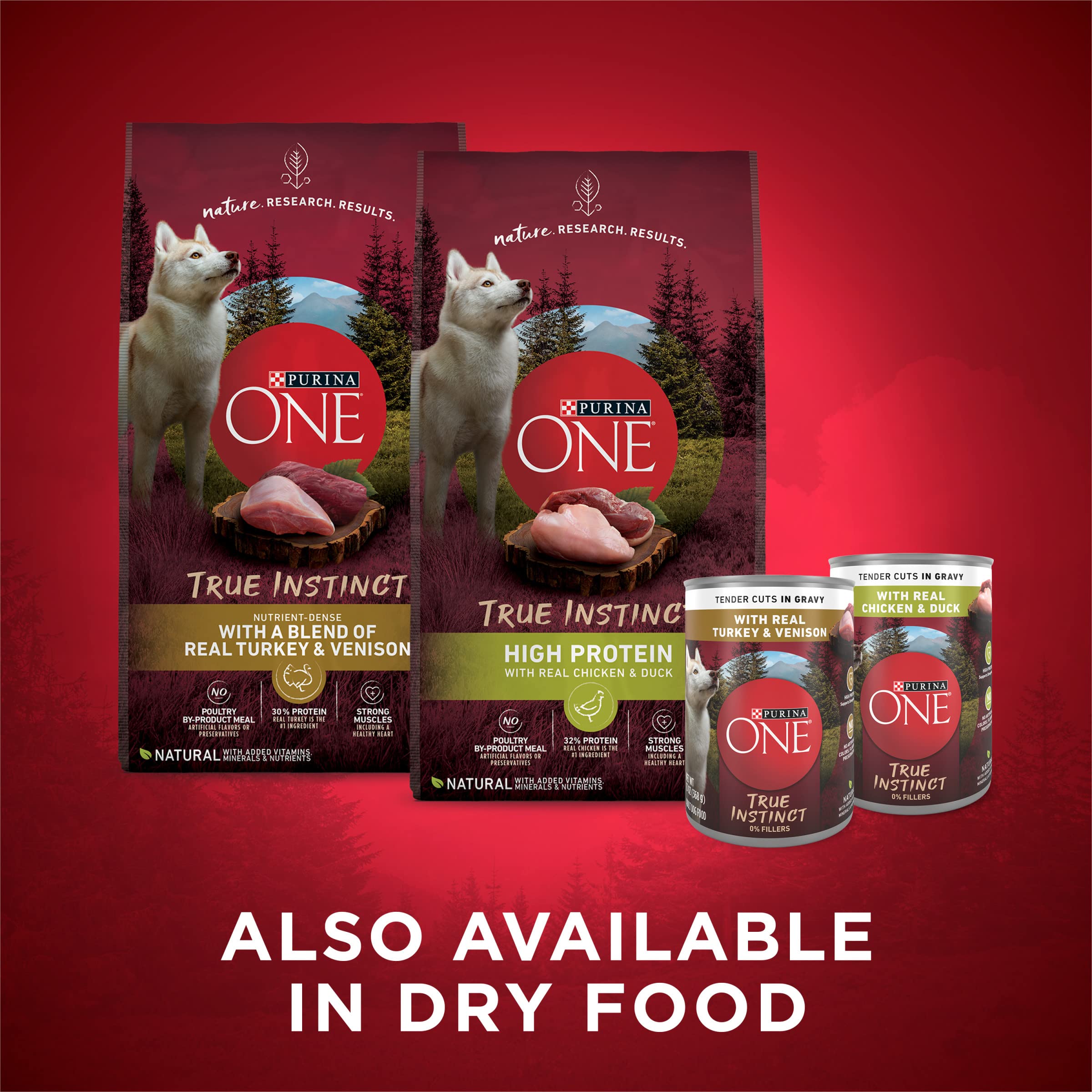 Purina ONE made in US facilities badge signals trusted quality and safety.